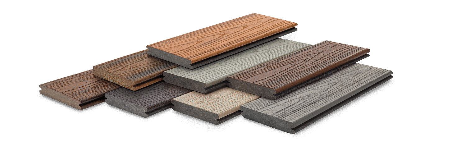 TREX decking variety in a pile