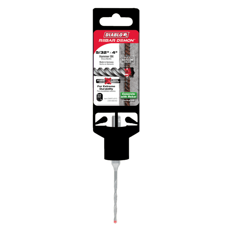 Diablo SDS-Plus 4-Cutter
Full Carbide Head
Hammer Drill Bit