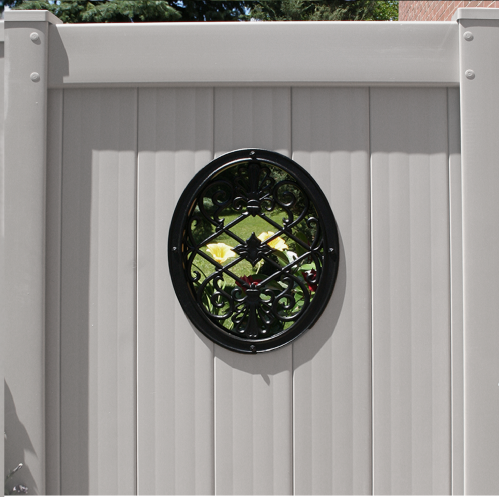 Fence & Gate Black Cast Aluminum Inserts-Oval