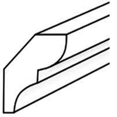 CertainTeed PVC Trim-Bed Mould #75 9/16 x 1-5/8 x 16