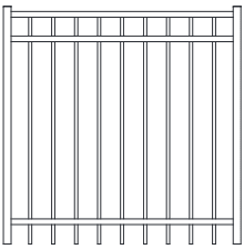 Fortress ATHENS Flat Top/Extended Bottom 3 Rail Aluminum Gates-Gloss Black