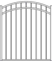 Fortress VERSAI 3 Rail Flat Top/Flat Bottom Arched Steel Gates-Gloss Black