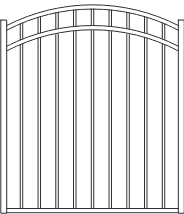 Fortress VERSAI 3 Rail Flat Top/Flat Bottom Arched Steel Gates-Gloss Black