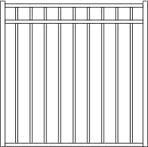 Fortress VERSAI 3 Rail Flat Top/Flat Bottom Steel Gates-Gloss Black