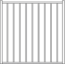 Fortress VERSAI 2 Rail Flat Top/Flat Bottom Steel Gates-Gloss Black