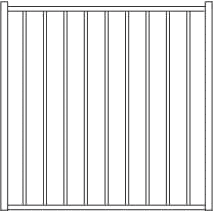 Fortress VERSAI 2 Rail Flat Top/Flat Bottom Steel Gates-Gloss Black