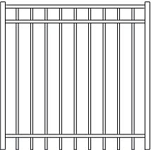 Fortress VERSAI 3 Rail Flat Top Steel Gates-Gloss Black