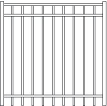 Fortress VERSAI 3 Rail Flat Top Steel Gates-Gloss Black