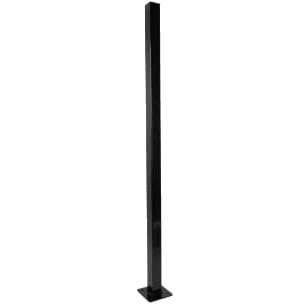 Fortress VERSAI 16 gauge 2" Residential Steel Posts with base-Gloss Black