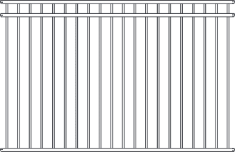 Fortress ATHENS 3-Rail FT/FB AL Fence Panels-Gloss Black Fortress ATHENS 3-Rail FT/FB AL Fence Panels-Gloss Black