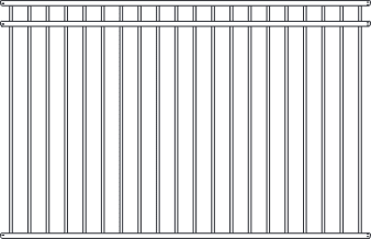 Fortress ATHENS 3-Rail FT/FB AL Fence Panels-Gloss Black