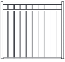 Fortress ATHENS 3 Rail Flat Top/Flat Bottom Aluminum Gates-Gloss Black