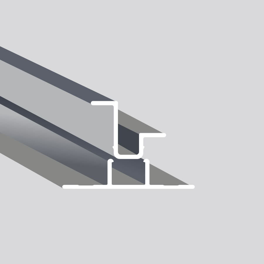 LightTrim 2-Piece Vertical molding for 5/16" & 3/4" decline panels LightTrim 2-Piece Vertical molding for 5/16" & 3/4" decline panels
