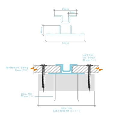 LightTrim 2-piece Vertical Trim for 5/16" Panel