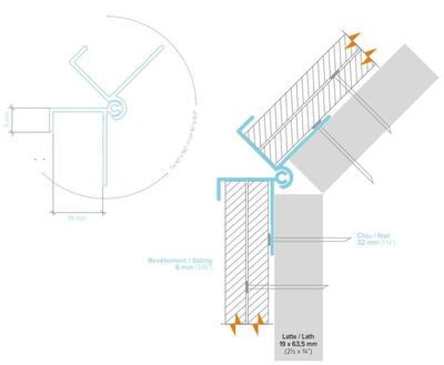 LightTrim Adjustable Exterior Corner Trim for 3/4" Lap