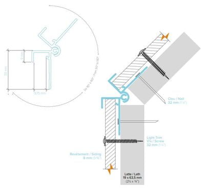 LightTrim Adjustable Exterior Corner Trim for 5/16" Panel