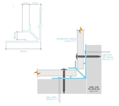 LightTrim Interior Corner Trim for 5/16" Panel