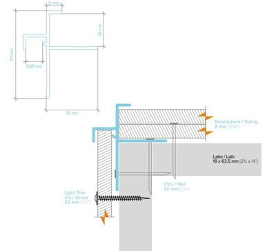 LightTrim Exterior Corner for 5/16" Panel & 3/4" Lap