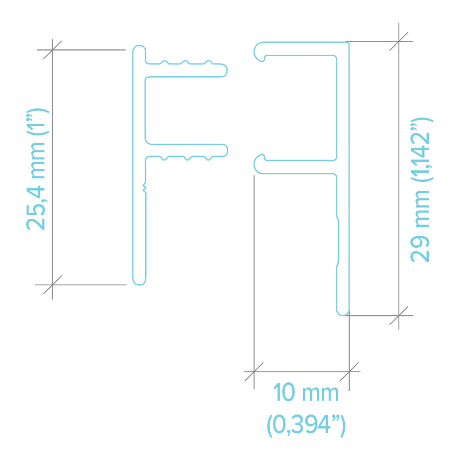 LightTrim 2-piece Universal J Trim for 5/16" Panel-J109 BOLD-700+ Dream Collection Colors