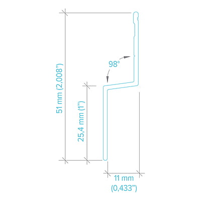 LightTrim Horizontal Trim for 5/16" Panel-H100 BOLD