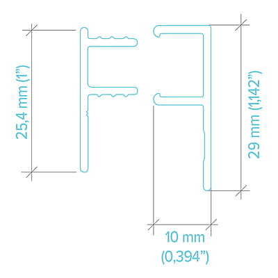 LightTrim 2-piece Universal J Trim for 5/16" Panel-J109 BOLD