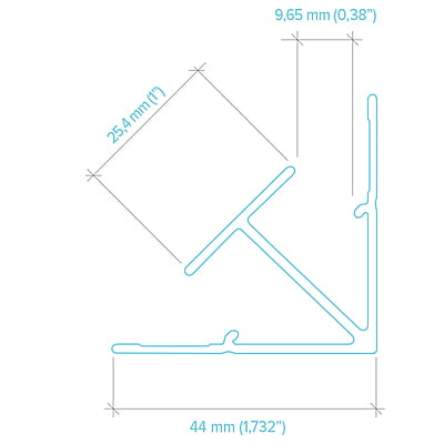 LightTrim Interior Corner Trim for 5/16" Panel-V195 BOLD LightTrim Interior Corner Trim for 5/16" Panel-V195 BOLD