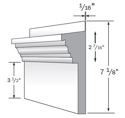 Versatex 8" Crosshead Pediment Moulding