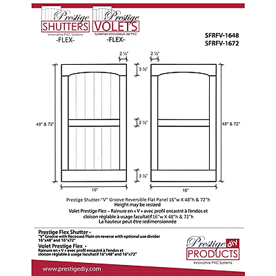 Prestige - 16" Reversible Flex Shutters (pairs) Prestige - 16" Reversible Flex Shutters (pairs)