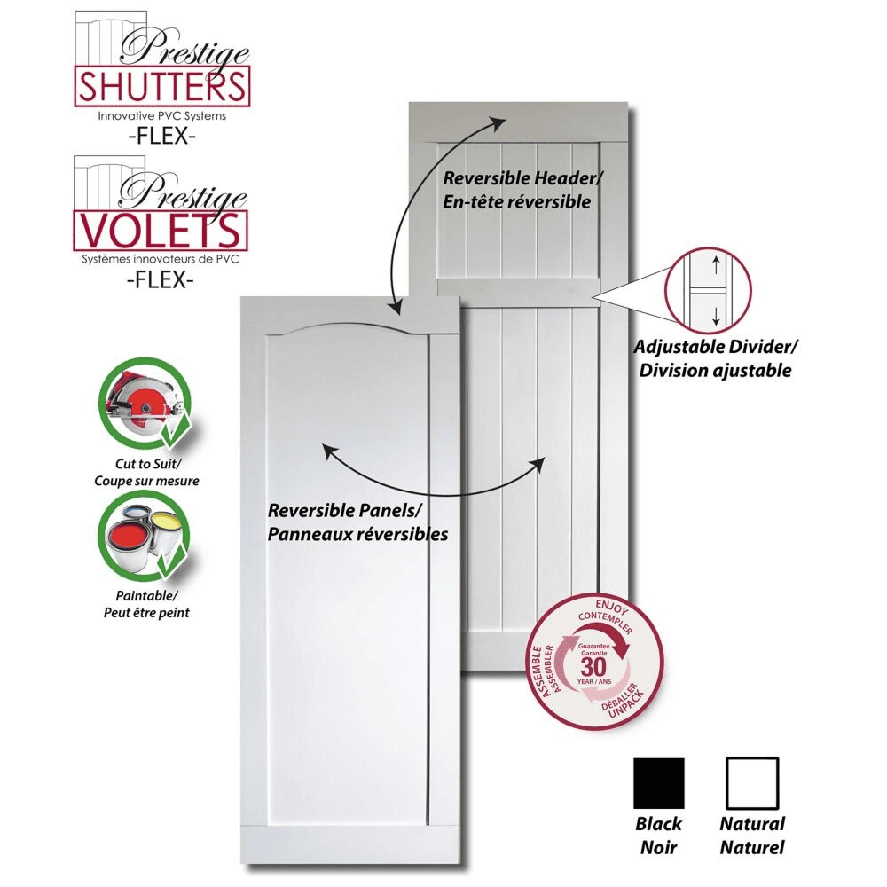 Prestige 16" Reversible Flex Shutters (pairs)
