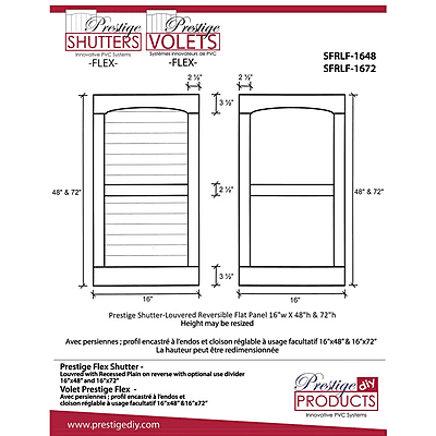 Prestige - 16" Reversible Flex Shutters (pairs) Prestige - 16" Reversible Flex Shutters (pairs)