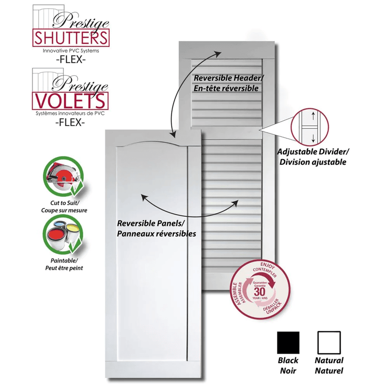 Prestige - 16" Reversible Flex Shutters (pairs) Prestige - 16" Reversible Flex Shutters (pairs)