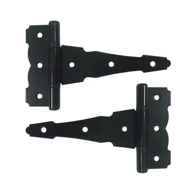 NUVO Black Galvanized Steel Heavy Duty Decorative 6″ Tee Hinges