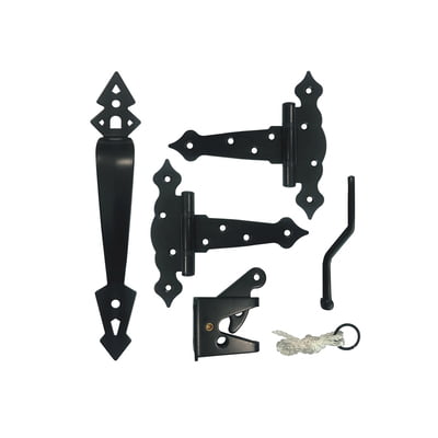 NUVO Black Galvanized Steel Heavy Duty Decorative Gate Combo Kit