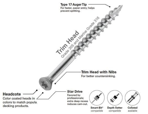 Starborn Headcote Color matching trim-head Screws