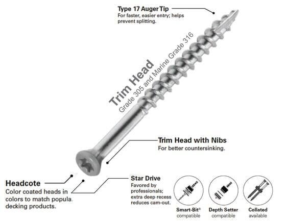 Starborn Headcote Color matching trim-head Screws